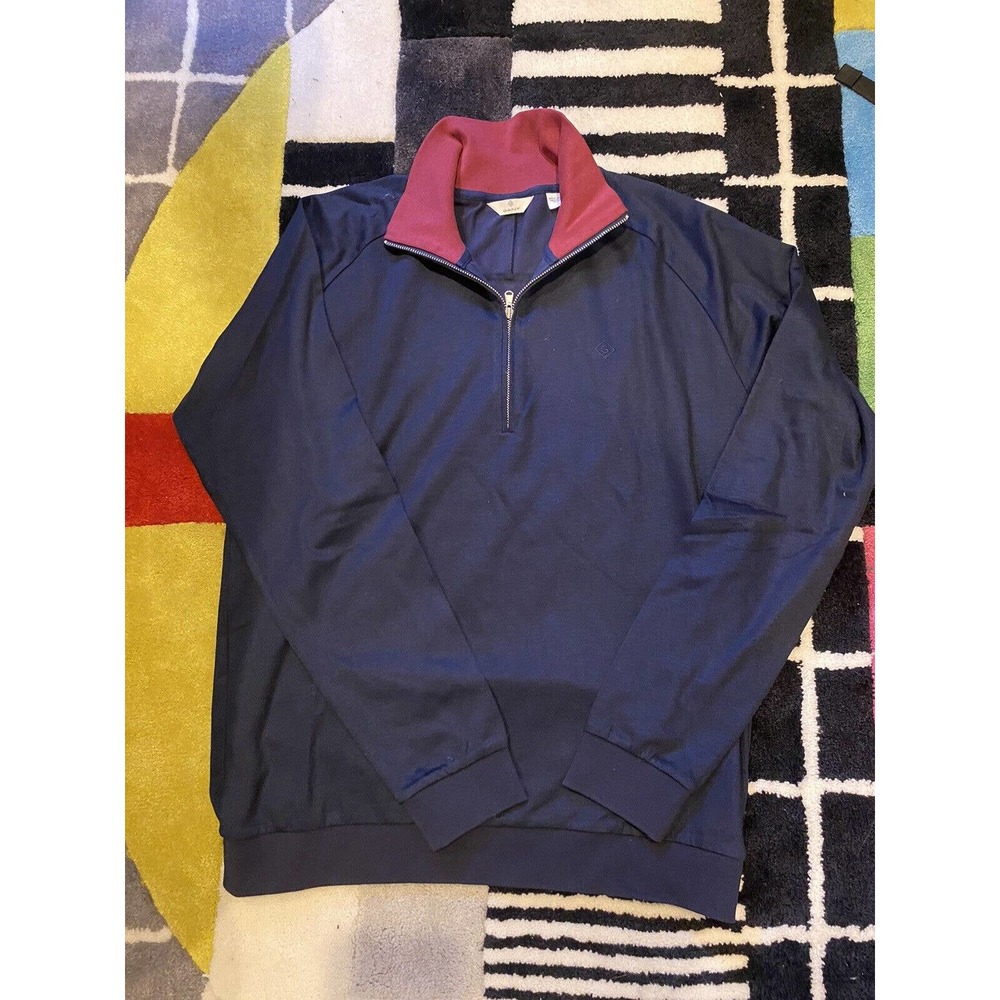 GANT 1/4 Quarter Zip Jumper Pull Over Medium (M) Blue Mens Sweatshirt